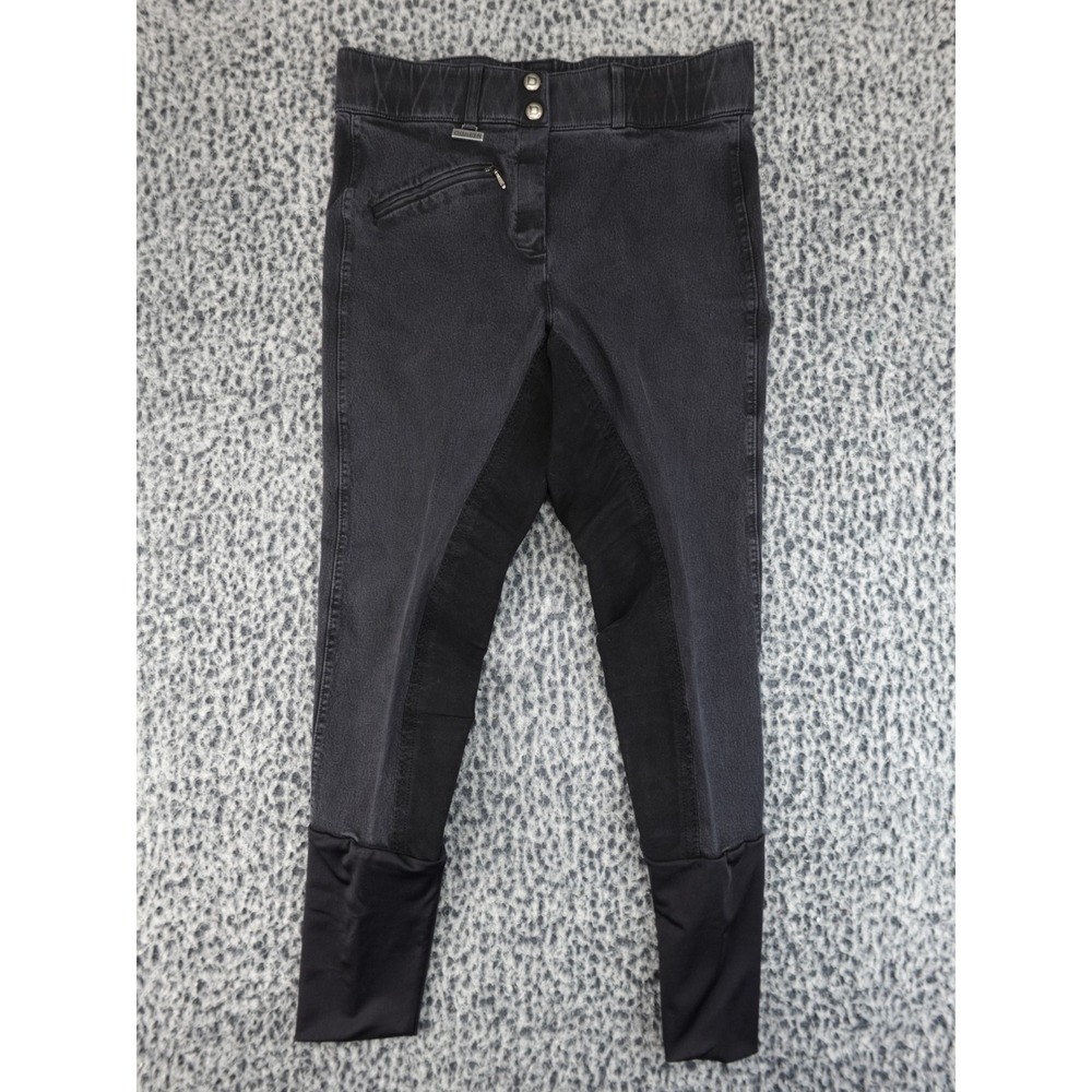 Dublin Riding Breeches Women 26 Black Good Denim Full Seat Equestrian Jodhpurs